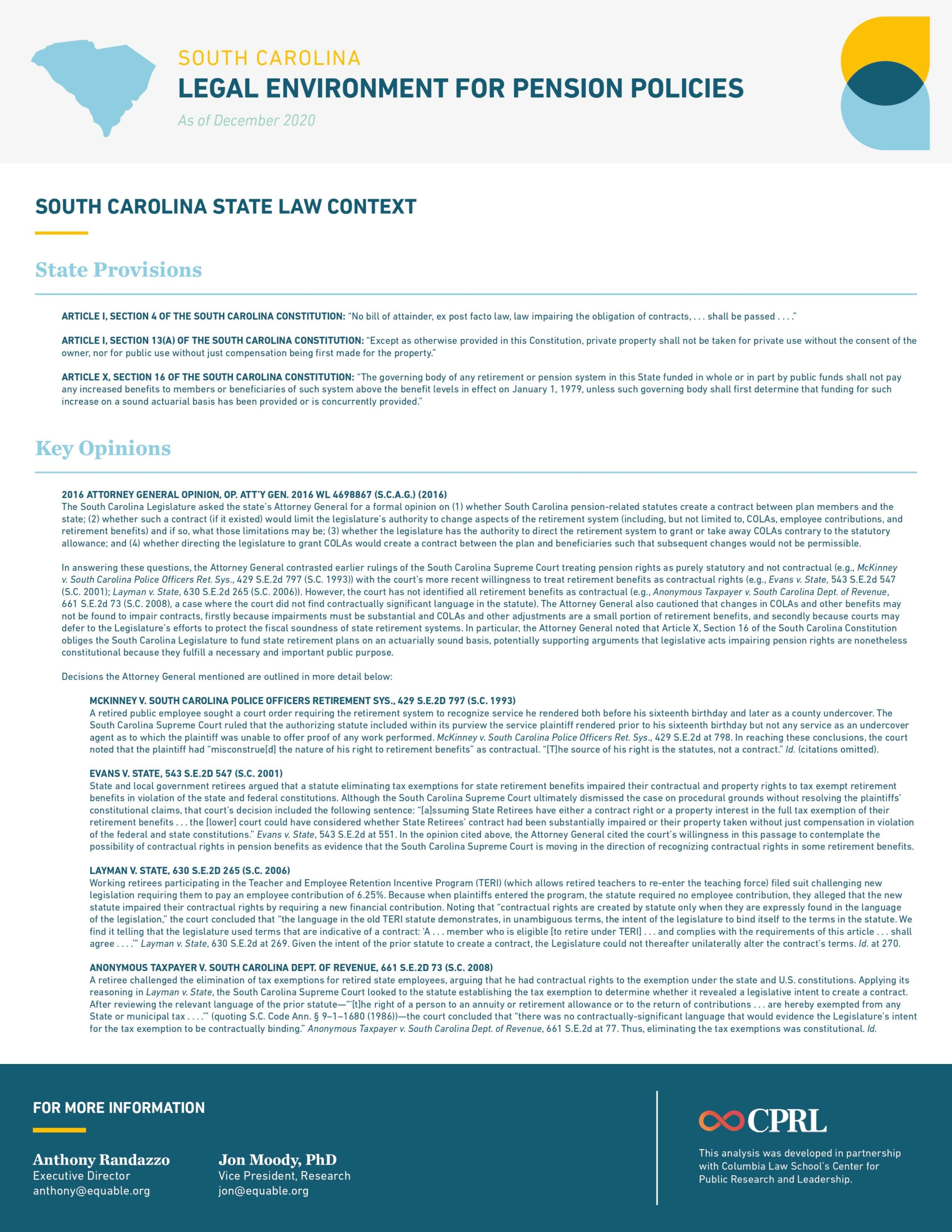 South Carolina Pension Law Infographic - Page 2