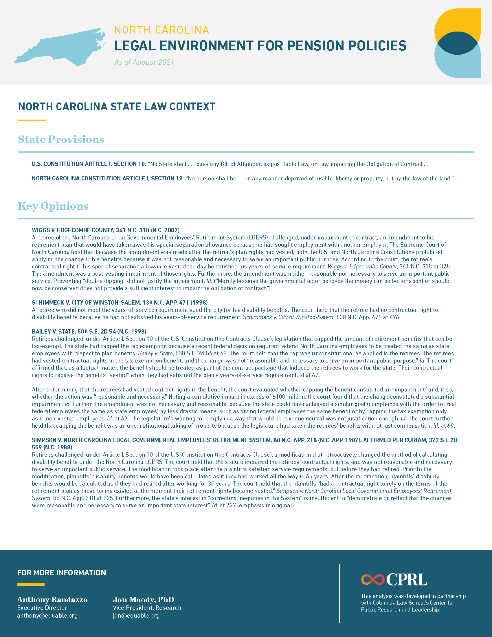 North Carolina Pension Law Infographic - Page 2