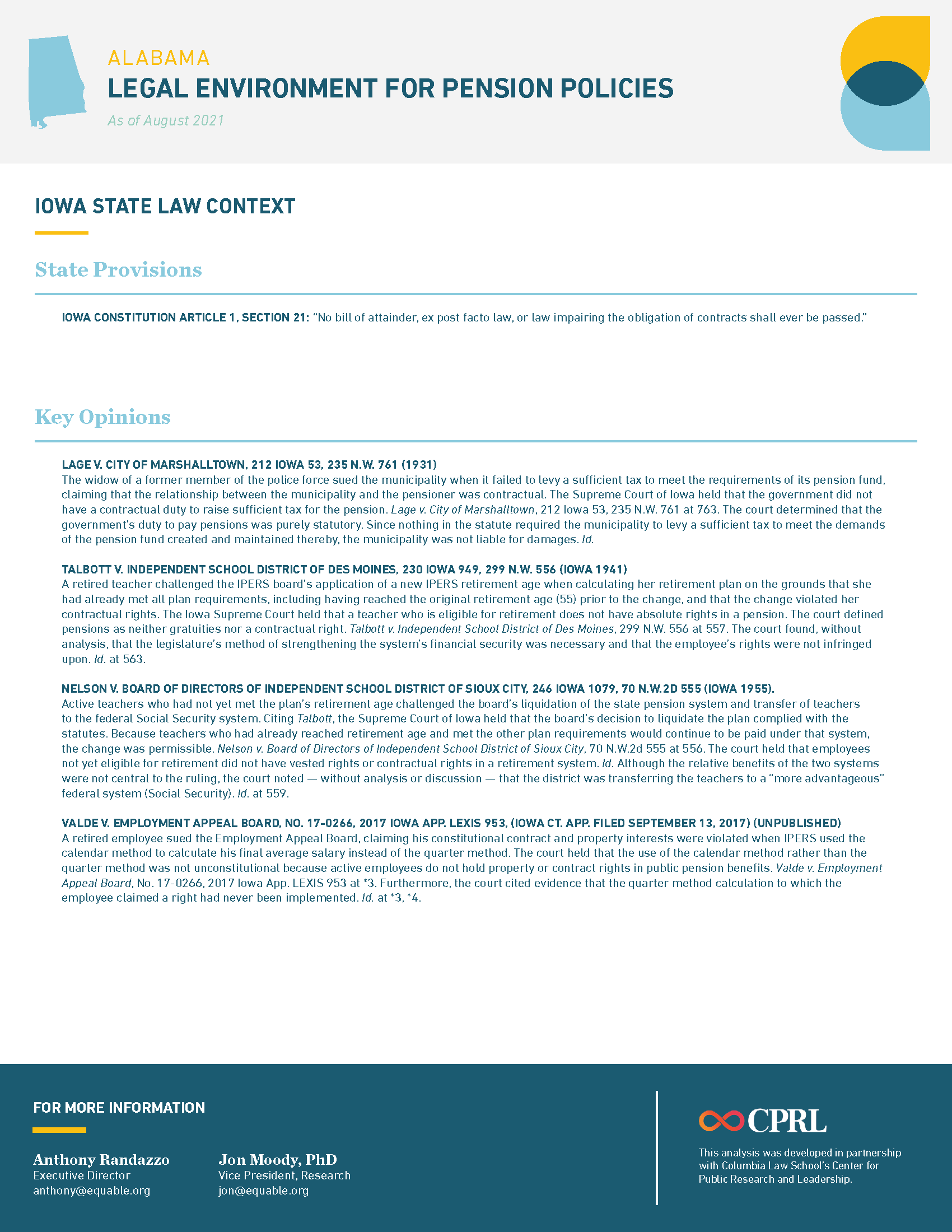 Iowa Pension Laws Infographics - Page 2