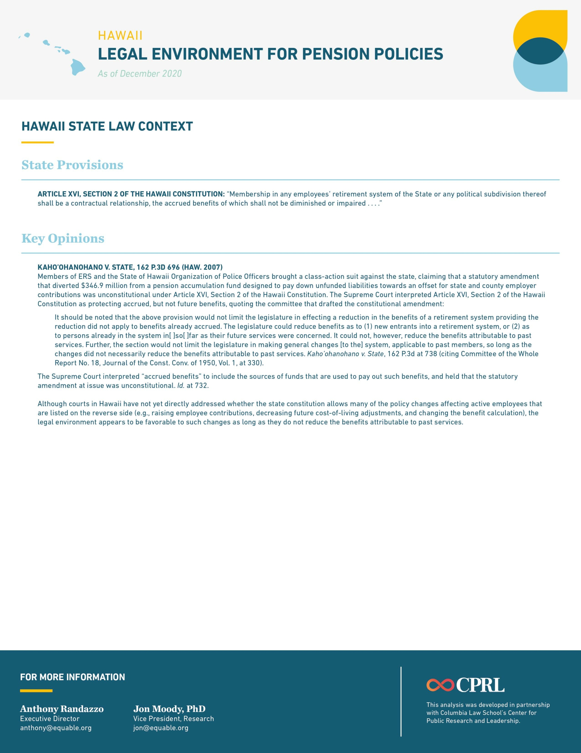 Hawaii Pension Laws Infographics - Page 2
