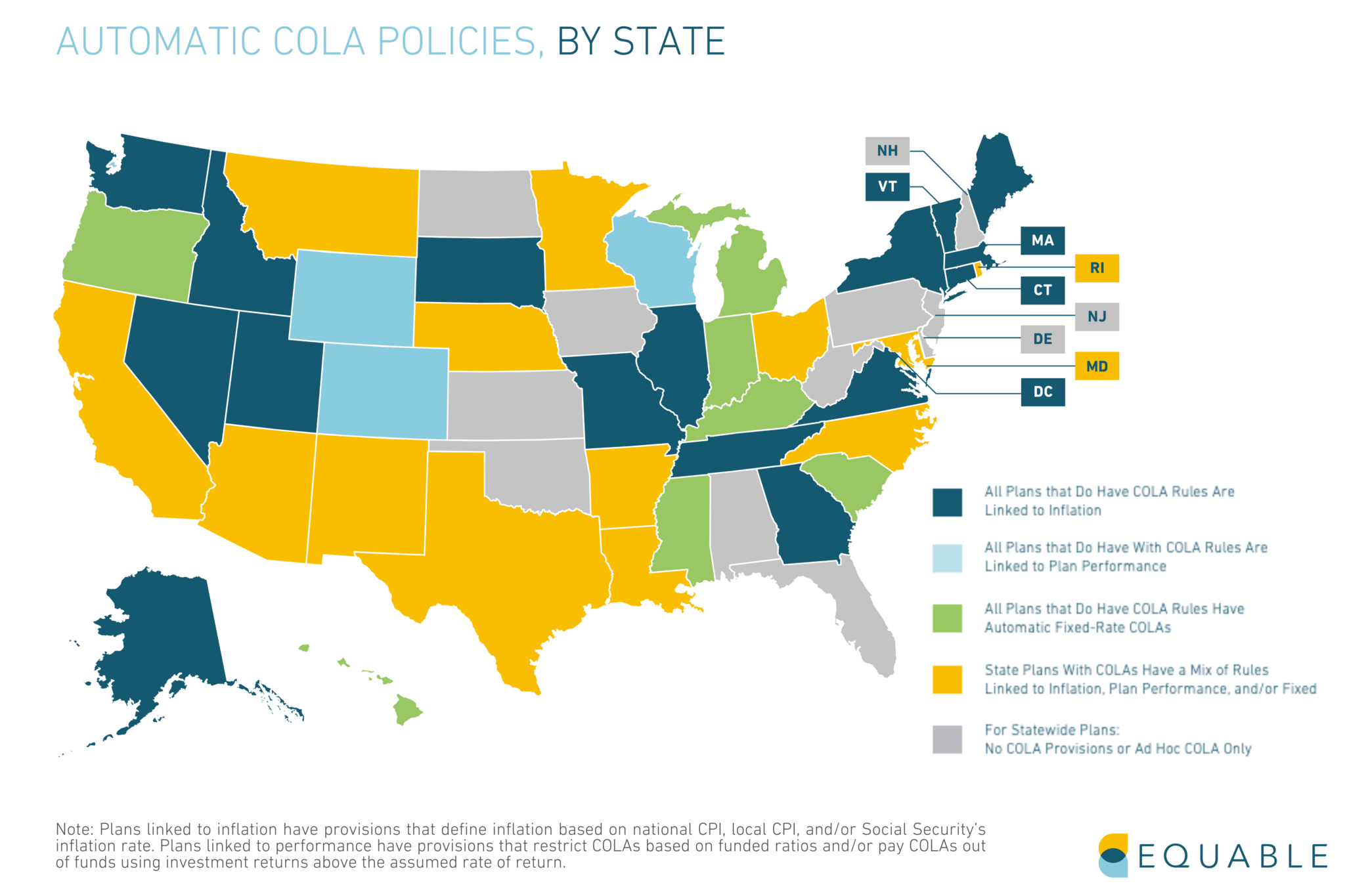 Map of Inflation Protection for Public Worker Retirees